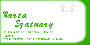 marta szatmary business card